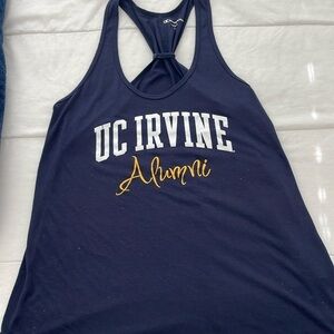 Champion Women’s Navy Blue Racerback Tank Top w/ Yellow UCI Alumni Logo - Size L